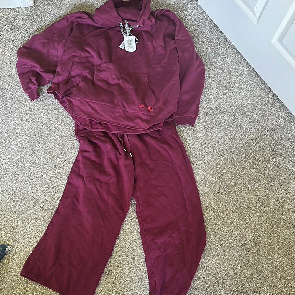 Savage X Fenty Red Track Pants Relaxed Fit